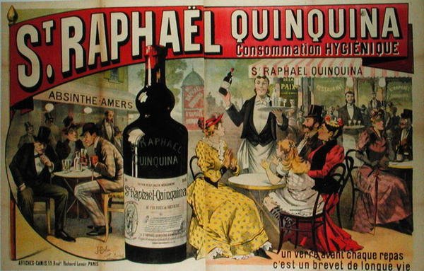 Plakat reklamowy „Św. Francuski aperitif Raphael Quinquina (kolor lito) autorstwa Jose and Michele A. Belon
