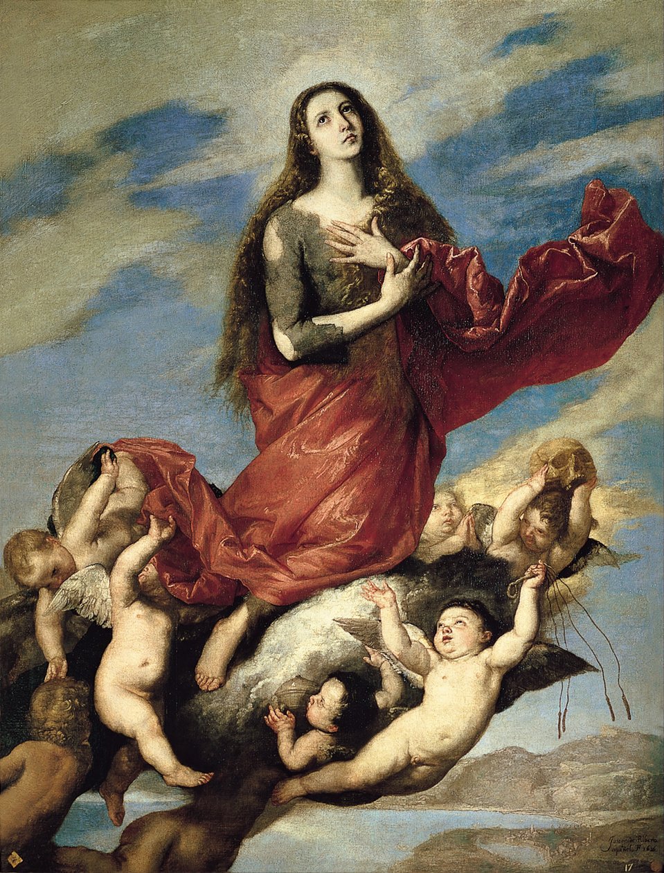 Maria Magdalena zabrana do nieba autorstwa Jose de Ribera