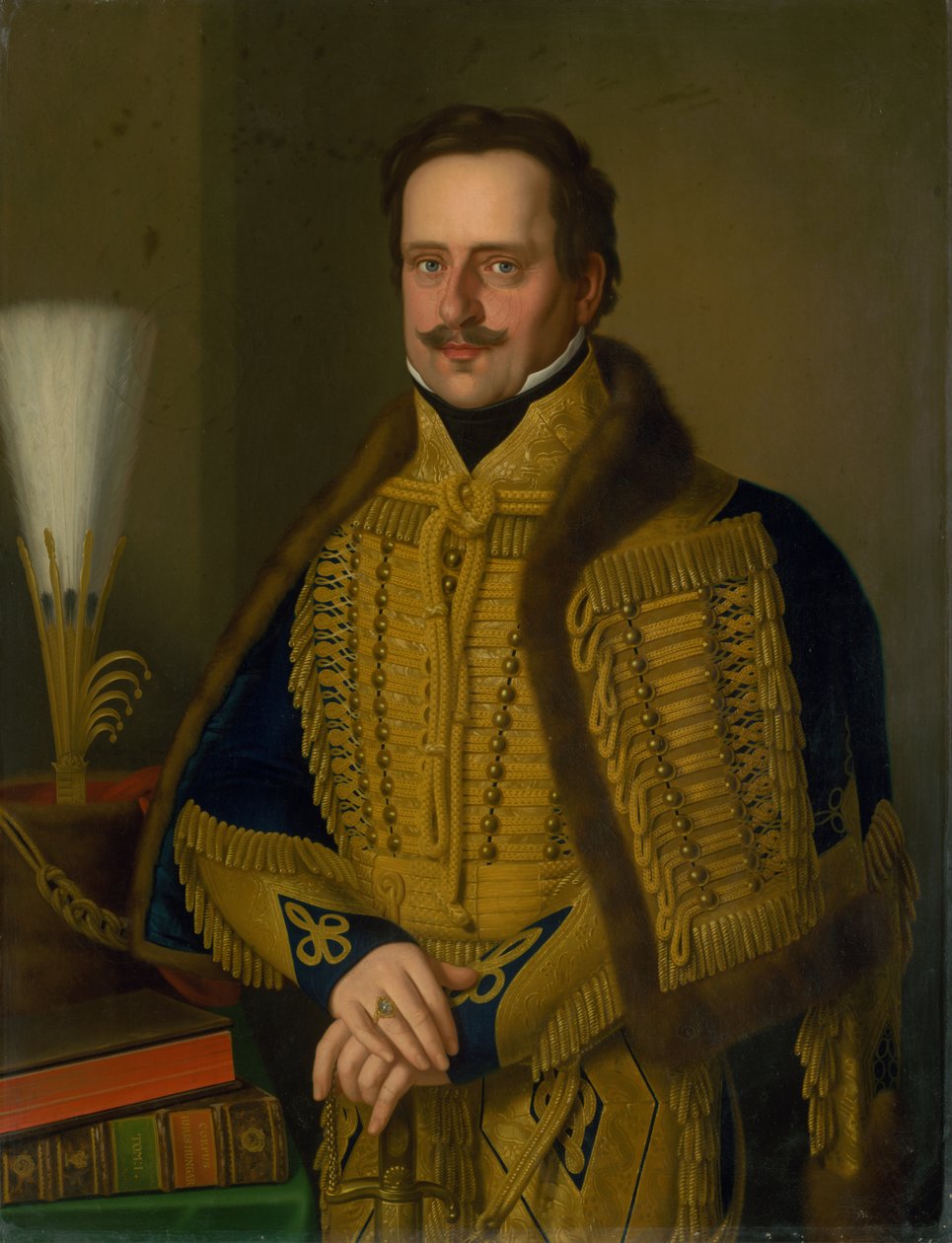 Portret hrabiego Karola Csáky, szlafrok na Szpiszu, w odświętnym mundurze autorstwa Josef Czauczik