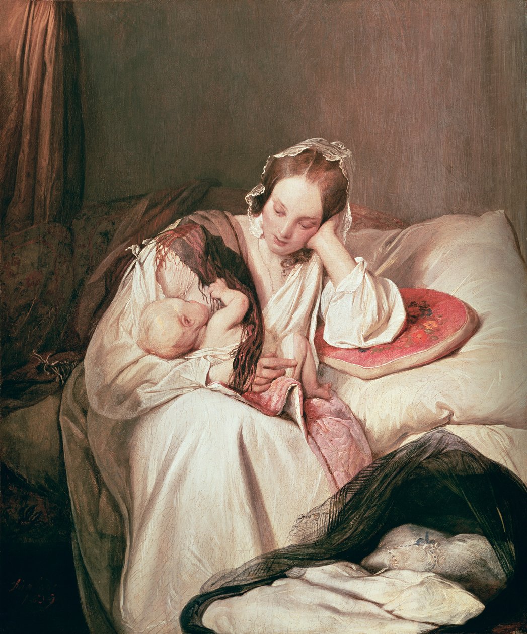 Miłość matki, 1839 autorstwa Josef Danhauser