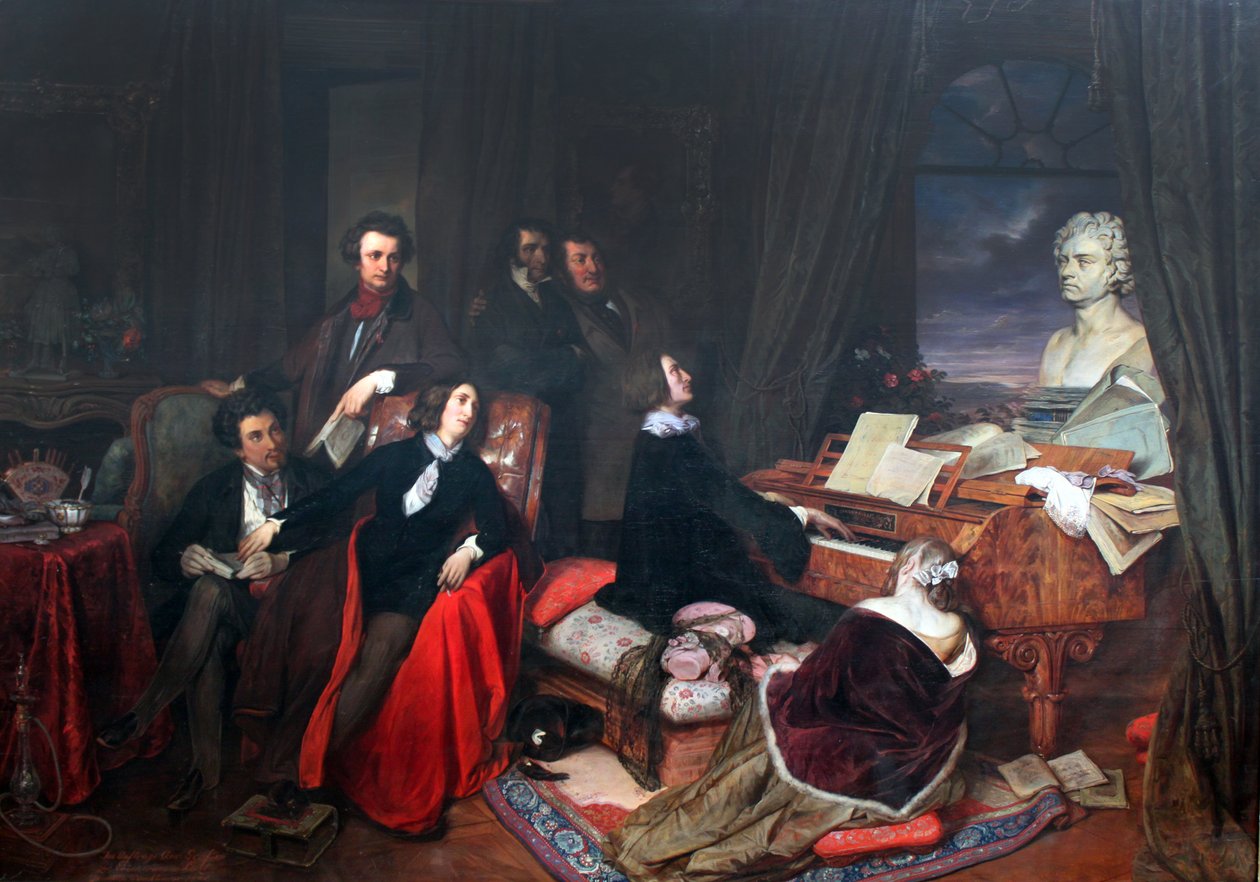 Liszt przy fortepianie autorstwa Josef Danhauser