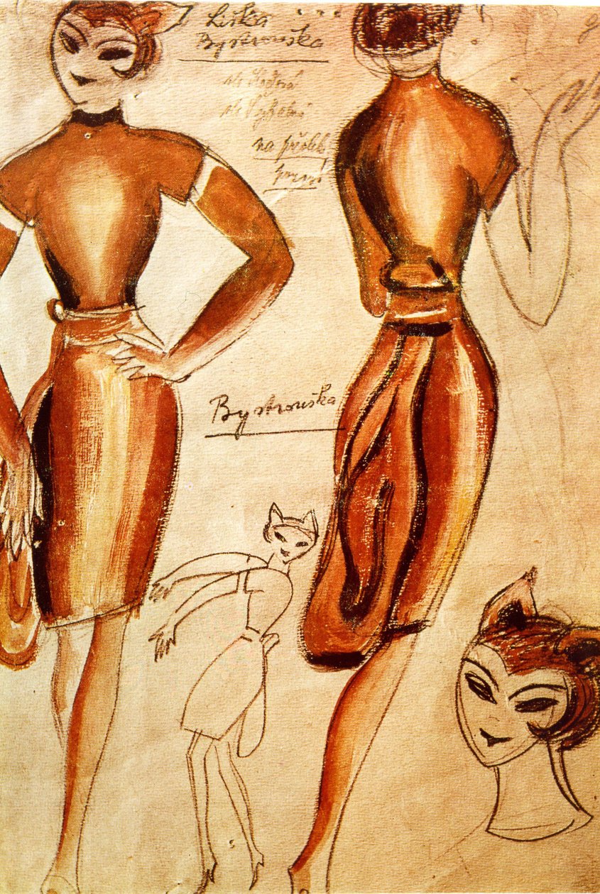 Leos JANACEK opera Przebiegła mała lisica Projekt kostiumu autorstwa Josefa Capka (1887-1945) na praską premierę autorstwa Josef Čapek