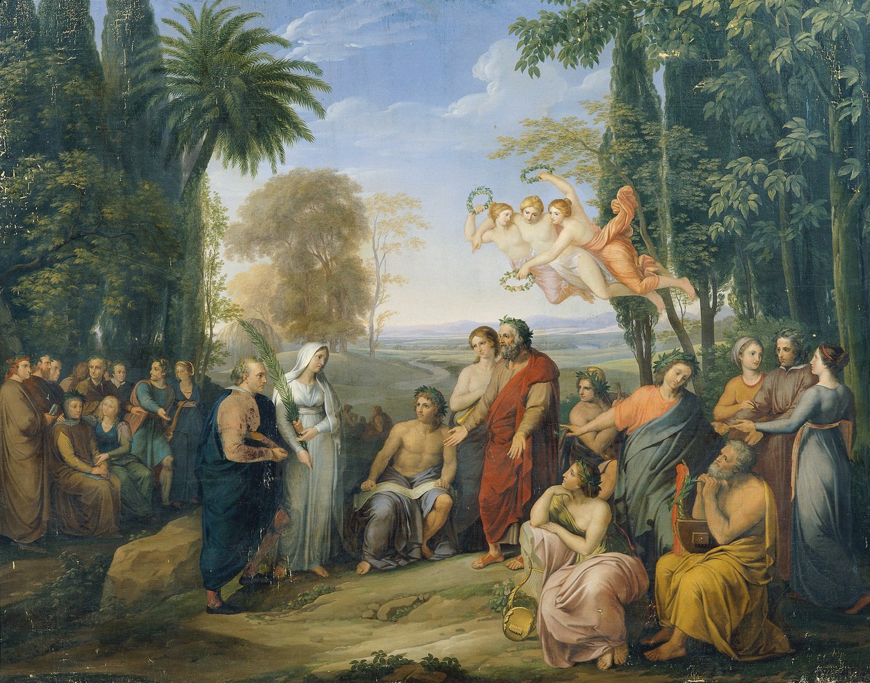 Klopstock wśród poetów w Elysium autorstwa Josef Abel