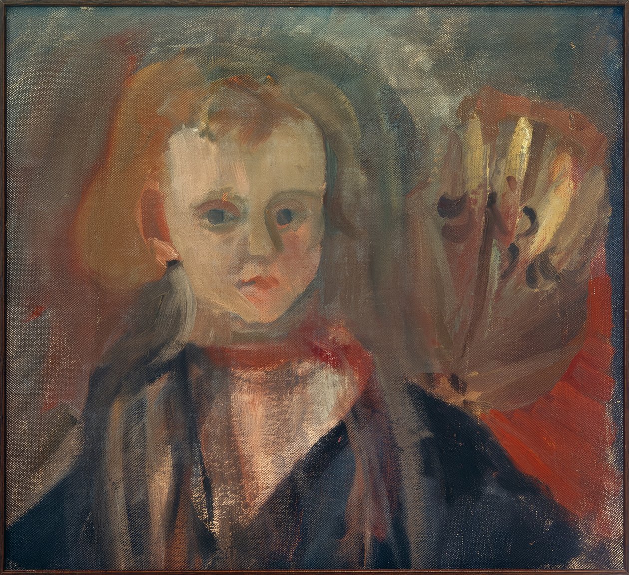 Portret dziecka z kwiatkiem autorstwa Josef Alfons Wirth