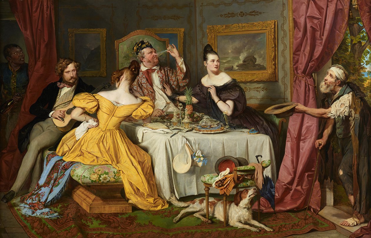 Bogaty żarłok autorstwa Josef Danhauser