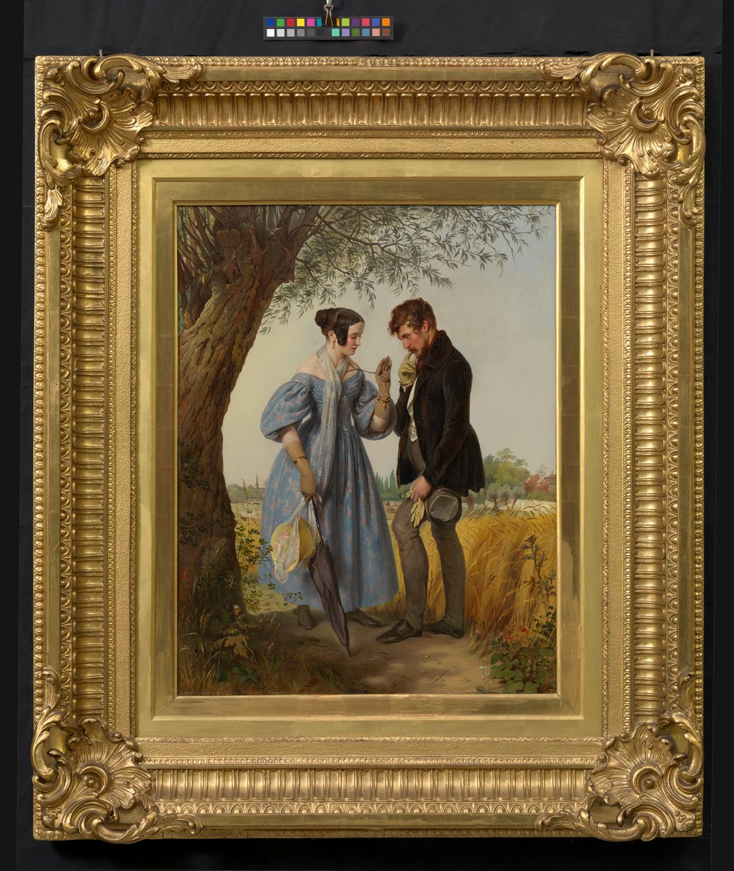 Spotkanie („Odrzucony zalotnik”, „Oświadczyny wiejskiego ziemianina”) autorstwa Josef Danhauser
