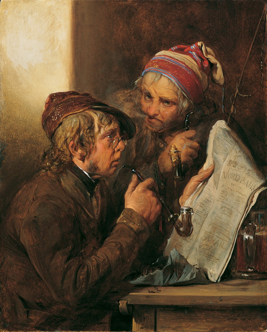 Czytelnicy gazet autorstwa Josef Danhauser