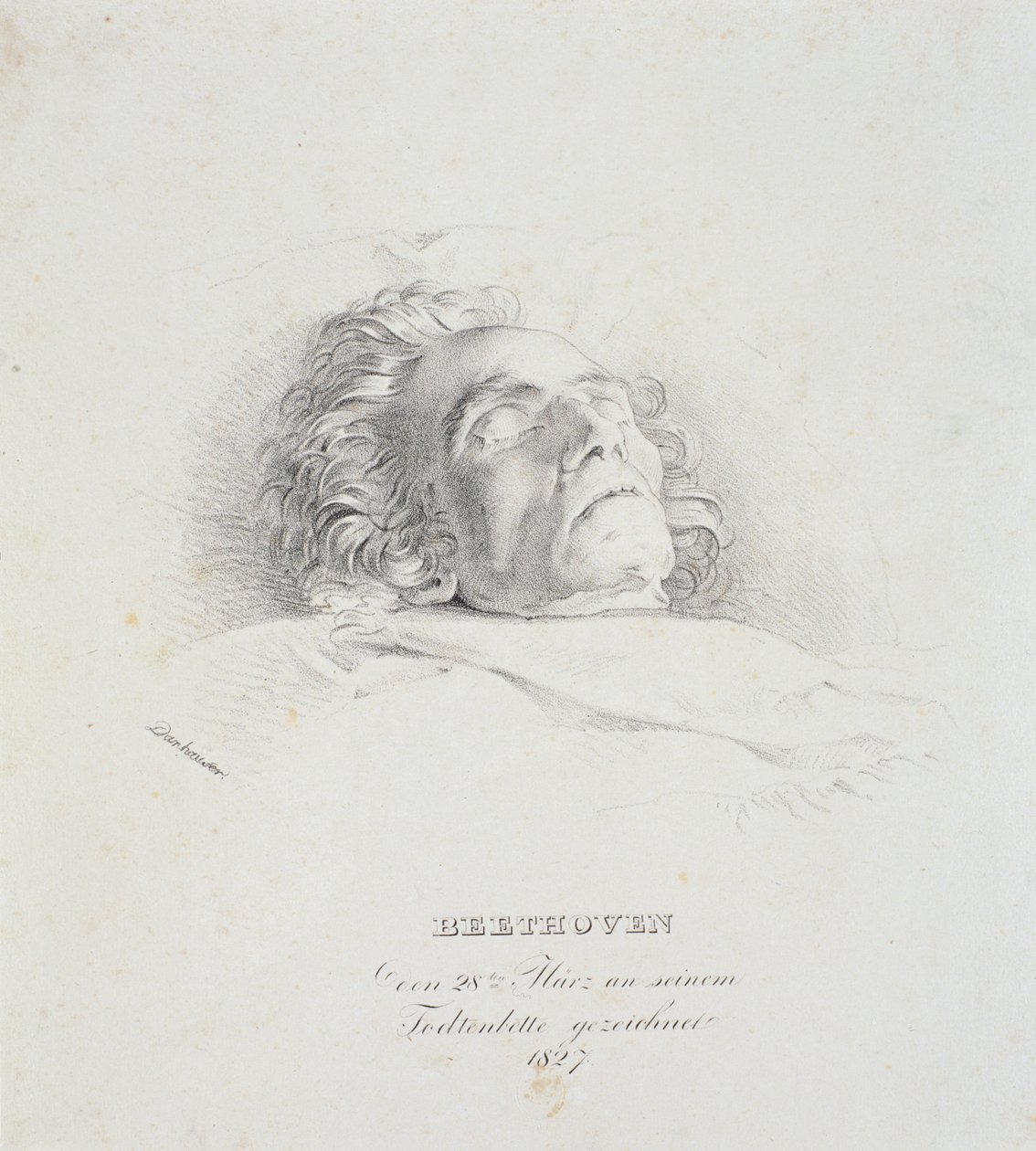 Ludwig van Beethoven (1770-1827) na łożu śmierci, 28 marca 1827 r. autorstwa Josef Danhauser