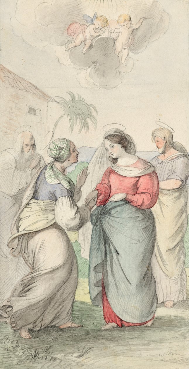 Nawiedzenie Maryi autorstwa Josef Danhauser