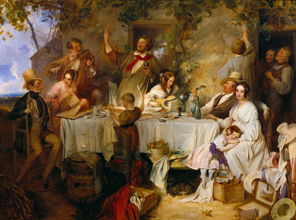 wino, kobiety i śpiew autorstwa Josef Danhauser