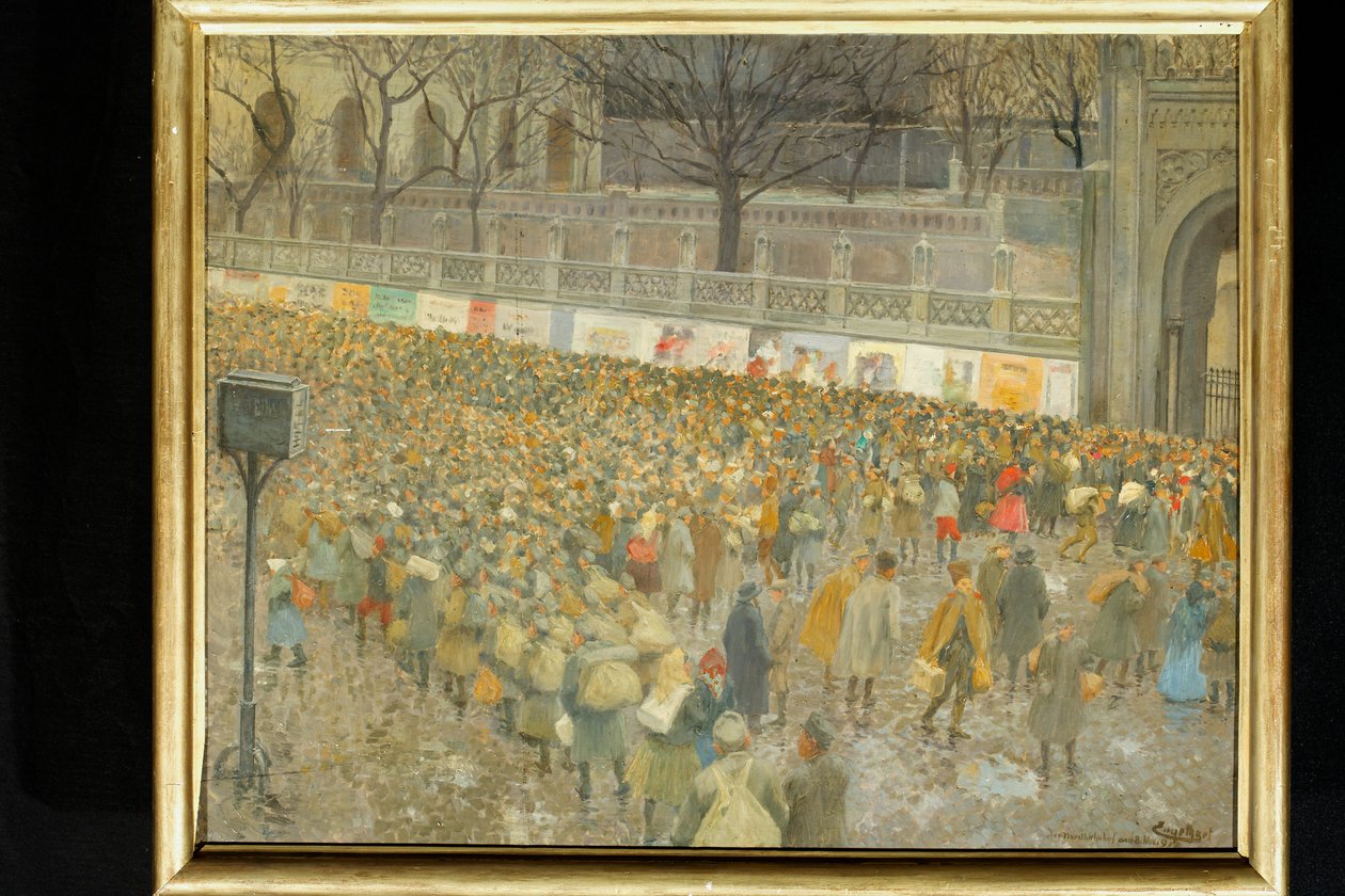 Dworzec Północny 8 listopada 1918 autorstwa Josef Engelhart