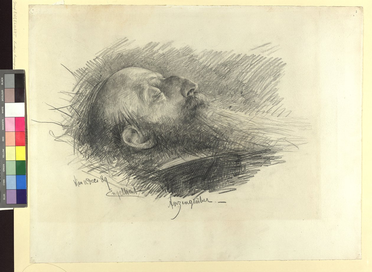 Ludwig Anzengruber na łożu śmierci autorstwa Josef Engelhart