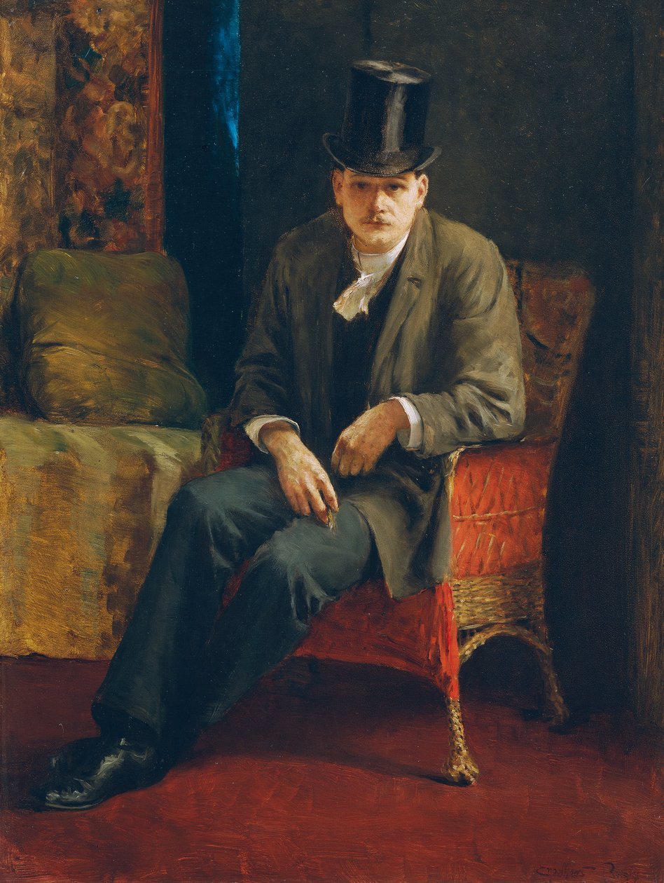 Autoportret w kapeluszu autorstwa Josef Engelhart