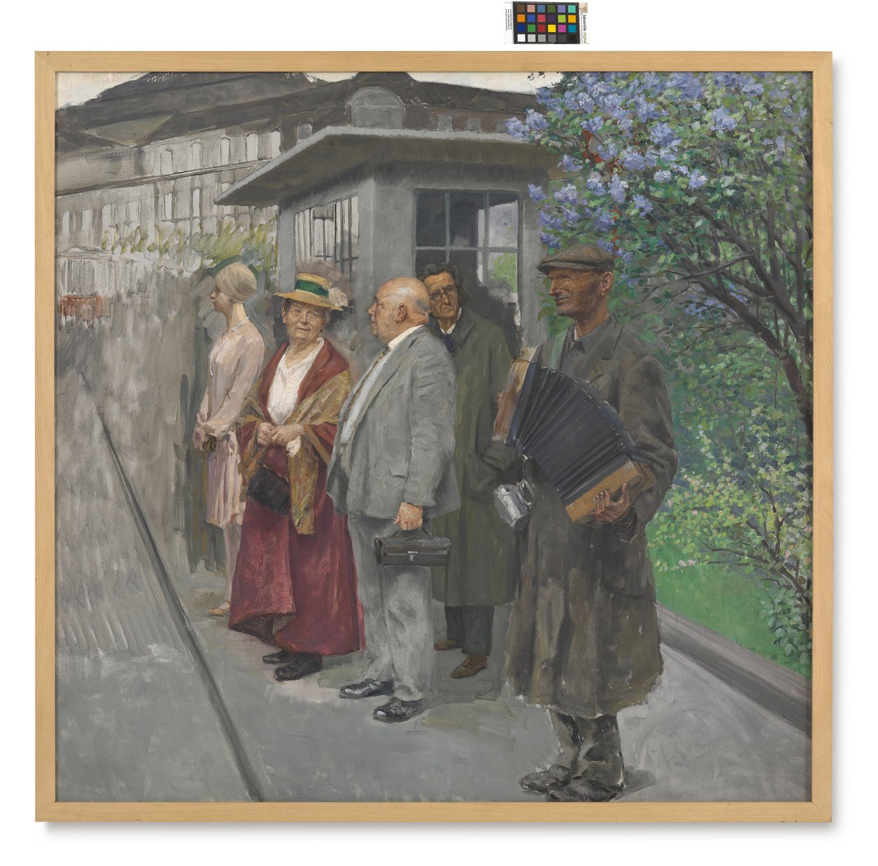 Oczekiwanie na linię 2 (przystanek tramwajowy) autorstwa Josef Engelhart
