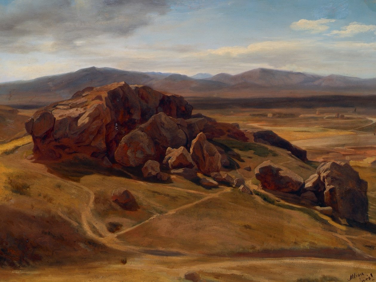 Górski krajobraz w pobliżu Aten ("Areopag") autorstwa Josef Hoffmann