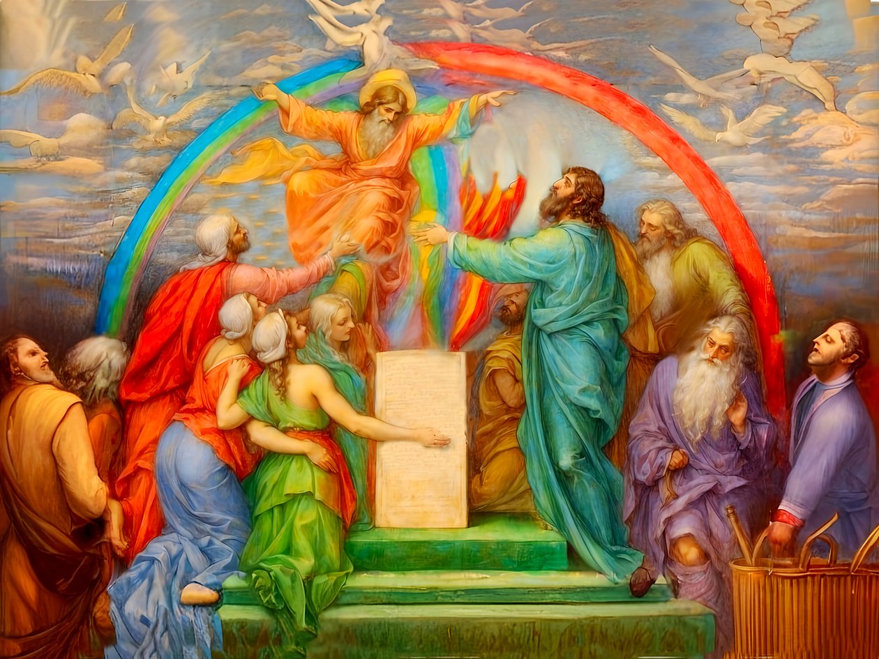 A1_Genesis_19 - Ołtarz Noego i Boża obietnica autorstwa Josef Johann Michel