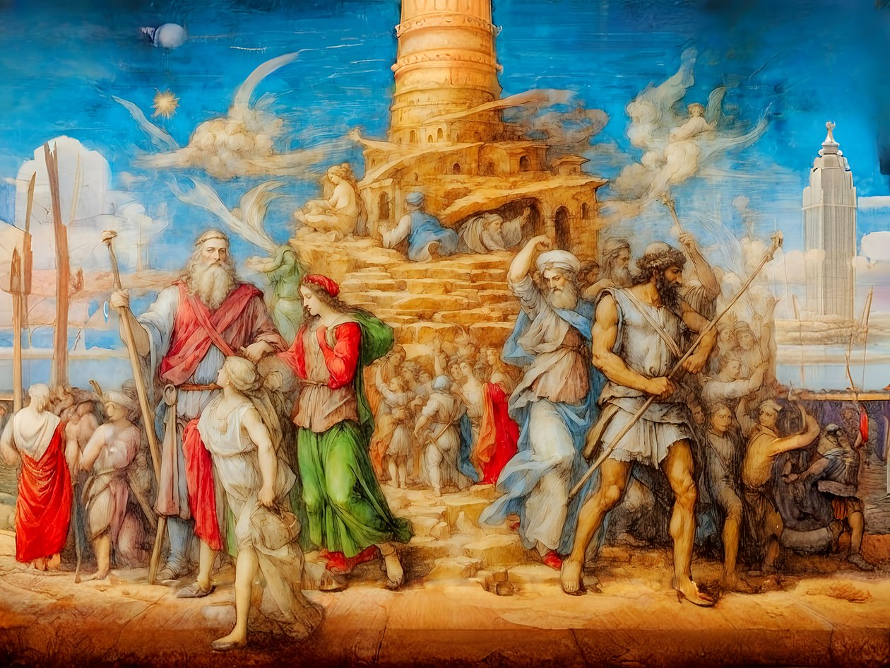 A1_Genesis_21-Wieża Babel autorstwa Josef Johann Michel