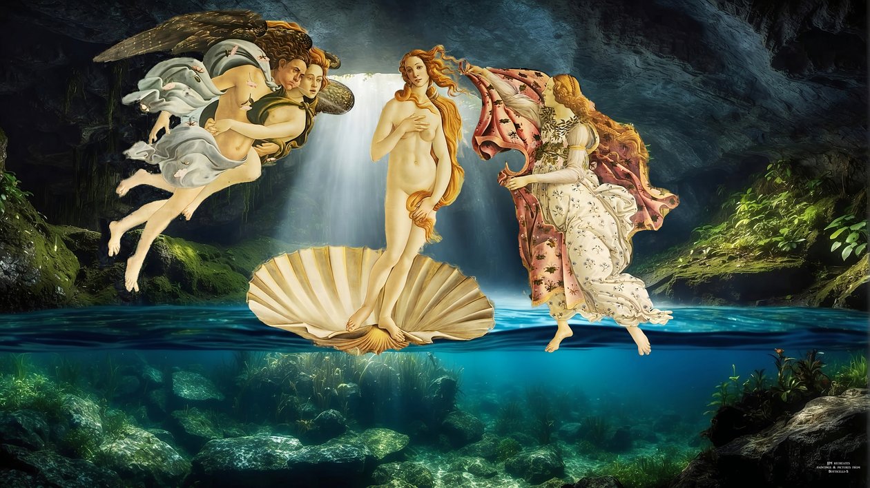 JJM-recreate_Botticelli-S_Die Geburt der Venus _underwater autorstwa Josef Johann Michel