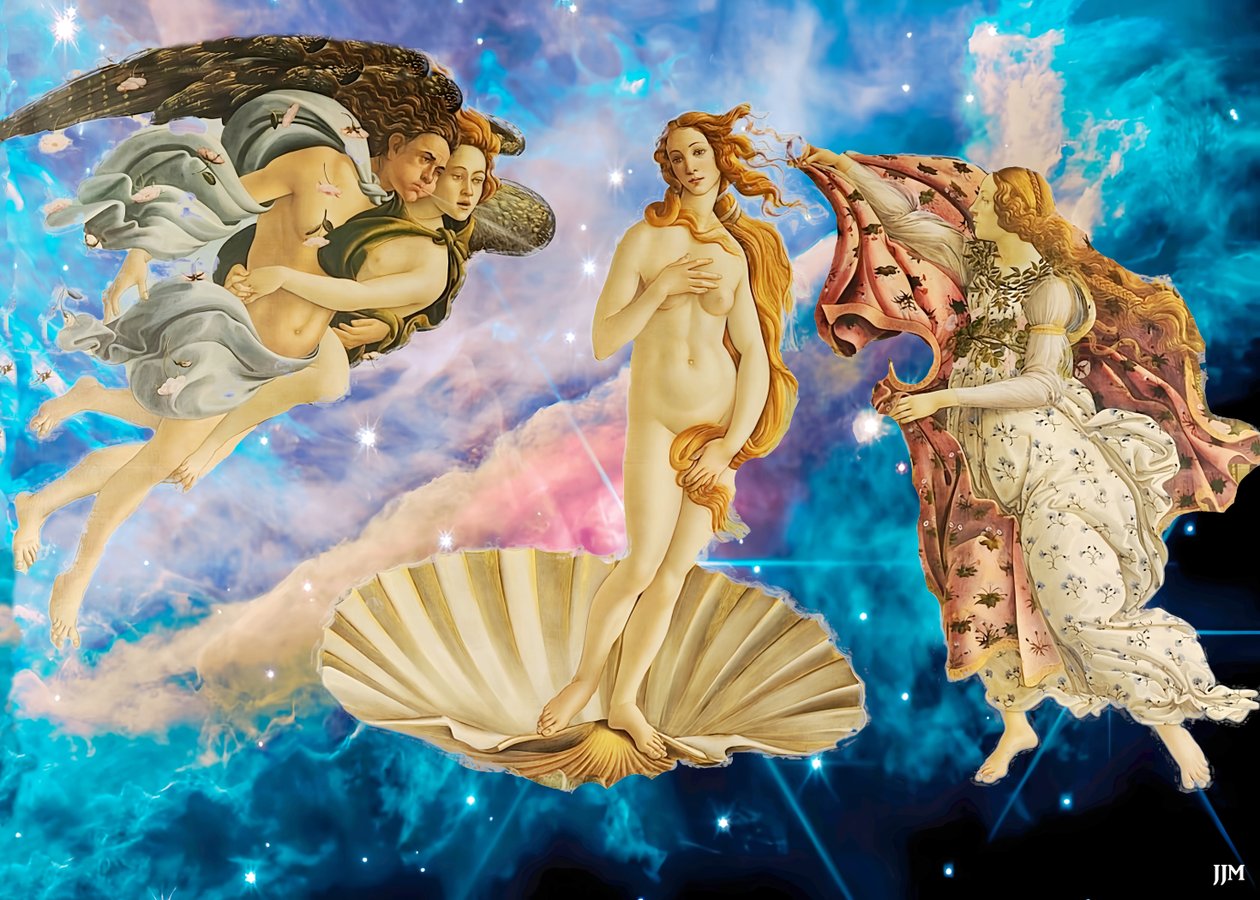 JJM-recreate: Botticelli-S_Narodziny Wenus+JWST autorstwa Josef Johann Michel