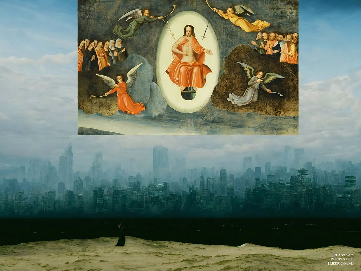 JJM odtwarza Friedrich-C-D: Mnich przed miastem Vision 2 autorstwa Josef Johann Michel