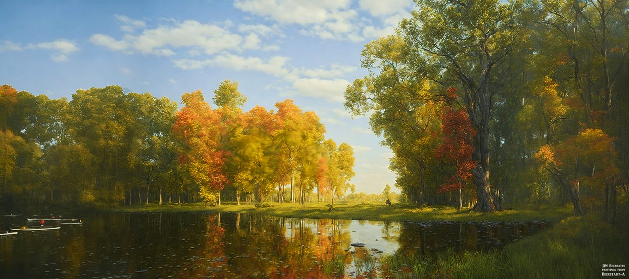 JJM odtwarza Bierstadt-A: Jesienny las autorstwa Josef Johann Michel