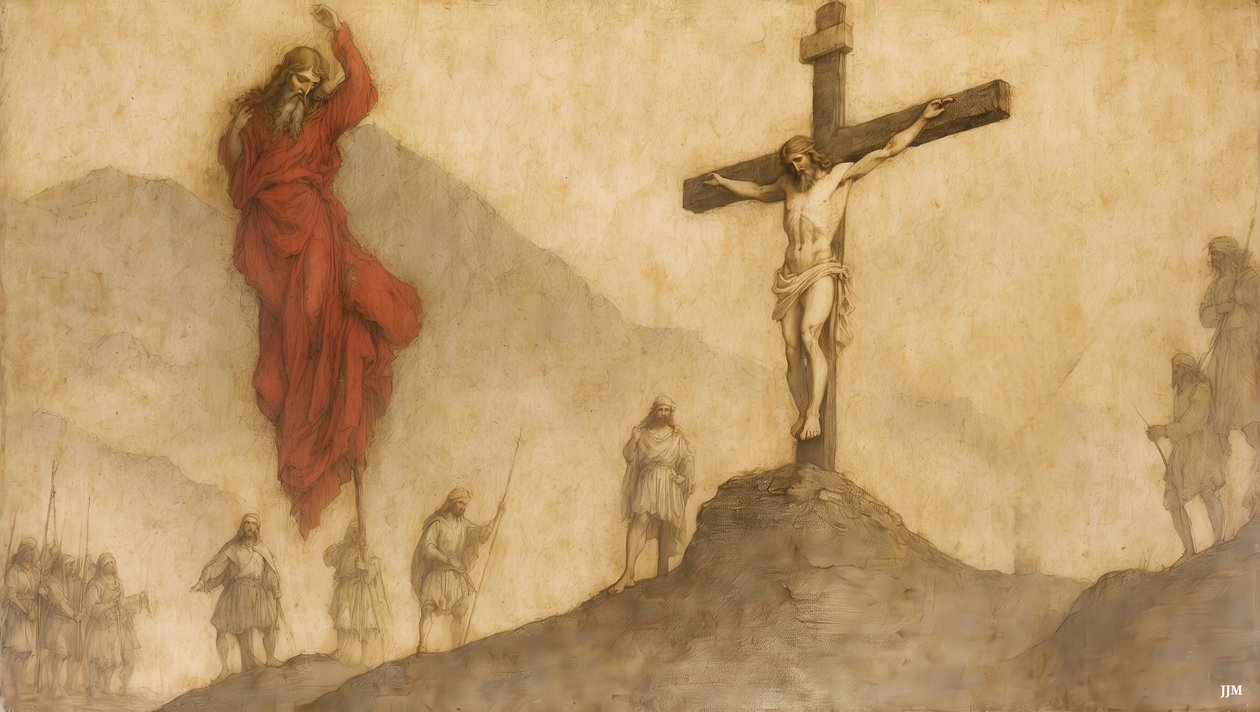 Jesus_Kreuzigung-Eli, Eli, lema sabachtani autorstwa Josef Johann Michel
