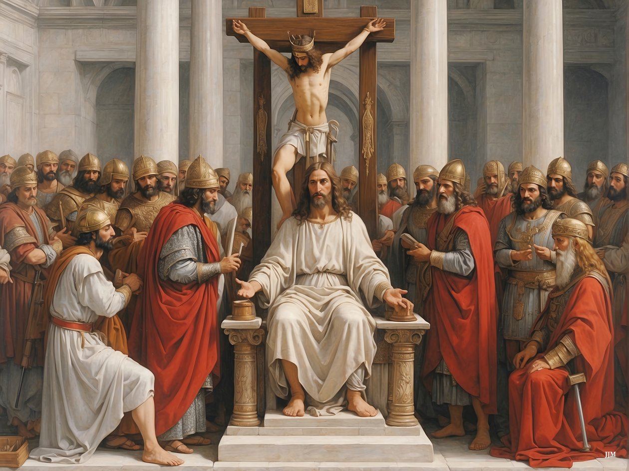 Jezus_oskarżony i skazany przez Piłata_03 autorstwa Josef Johann Michel