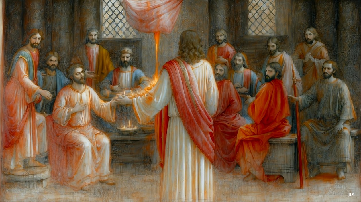 Jezus ukazuje się uczniom_02 autorstwa Josef Johann Michel