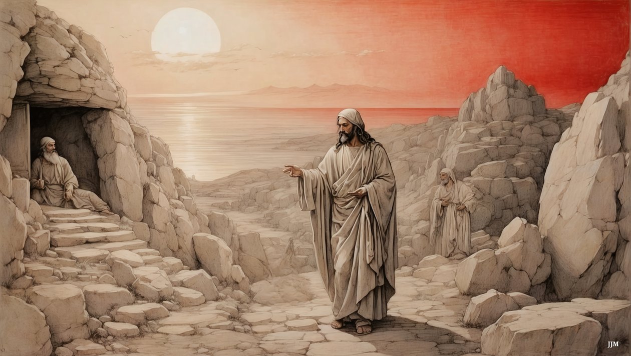 Jezus wskrzesza Łazarza z martwych_02 autorstwa Josef Johann Michel