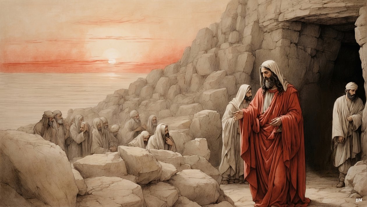 Jezus wskrzesza Łazarza z martwych_03 autorstwa Josef Johann Michel