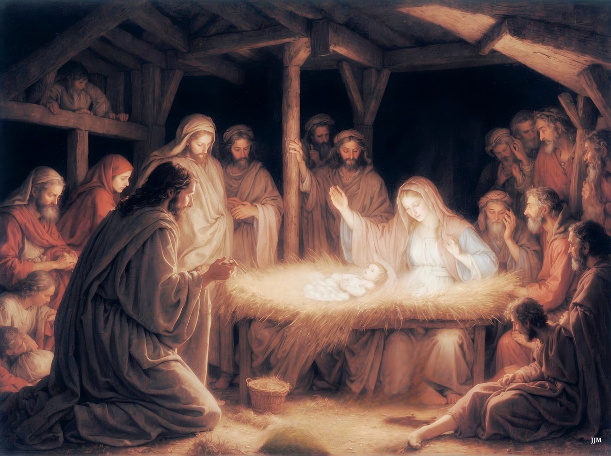 Jezus_w żłobie_01 autorstwa Josef Johann Michel