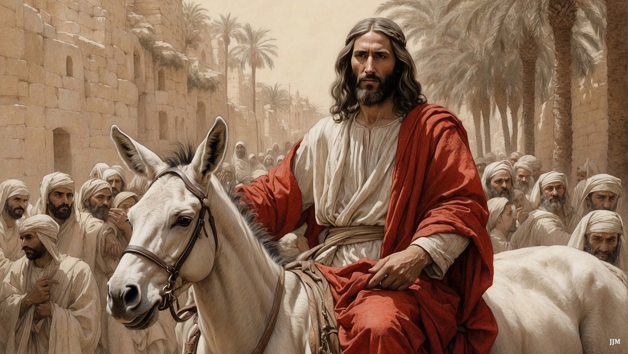Jesus_enters_Jerusalem_01 autorstwa Josef Johann Michel