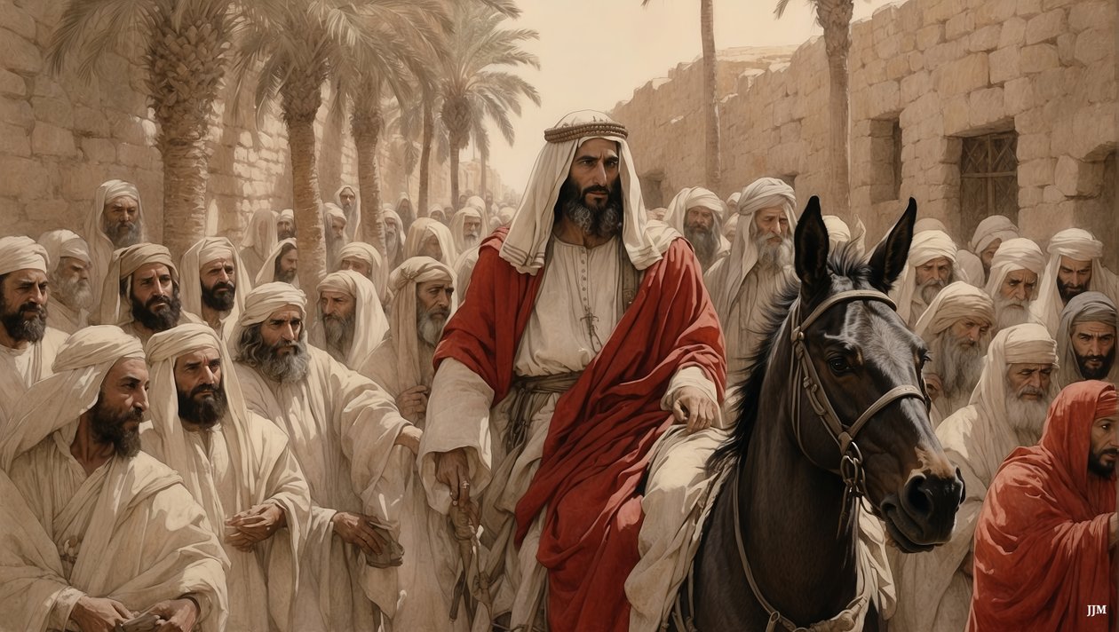 Jesus_enters_Jerusalem_02 autorstwa Josef Johann Michel