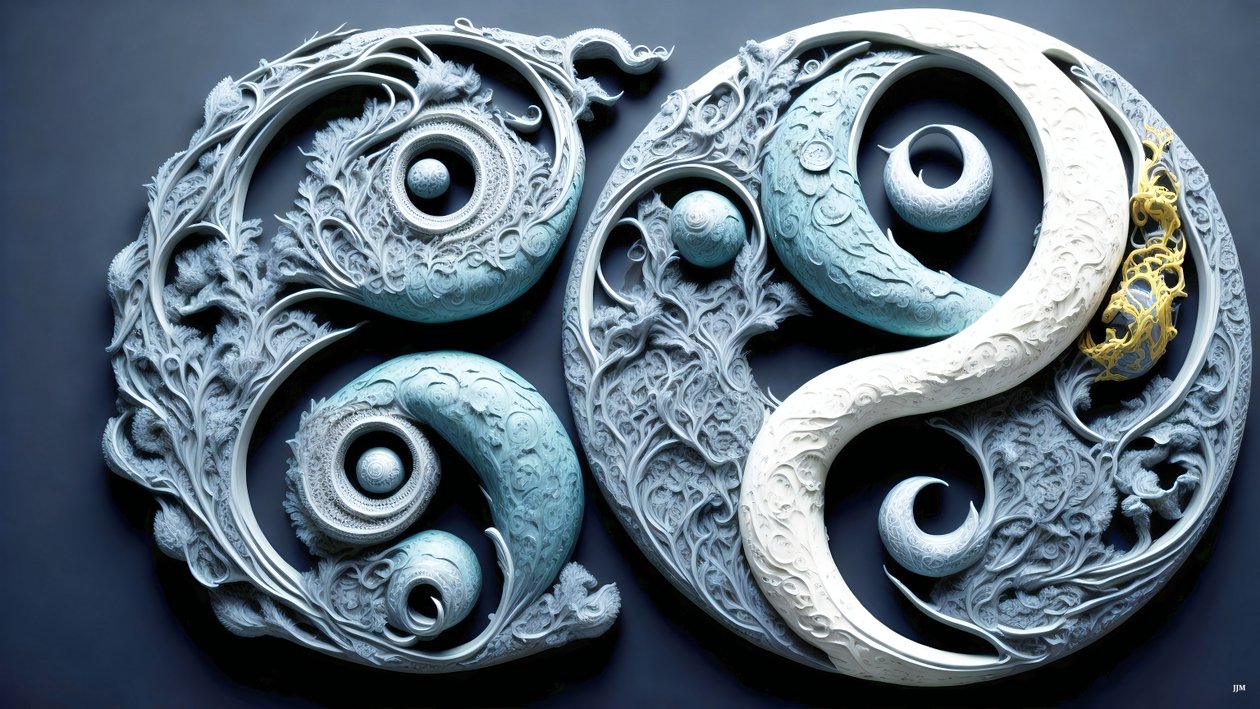 enkaustinen Feng Shui -konsepti YIN JA YANG _02puolasta autorstwa Josef Johann Michel