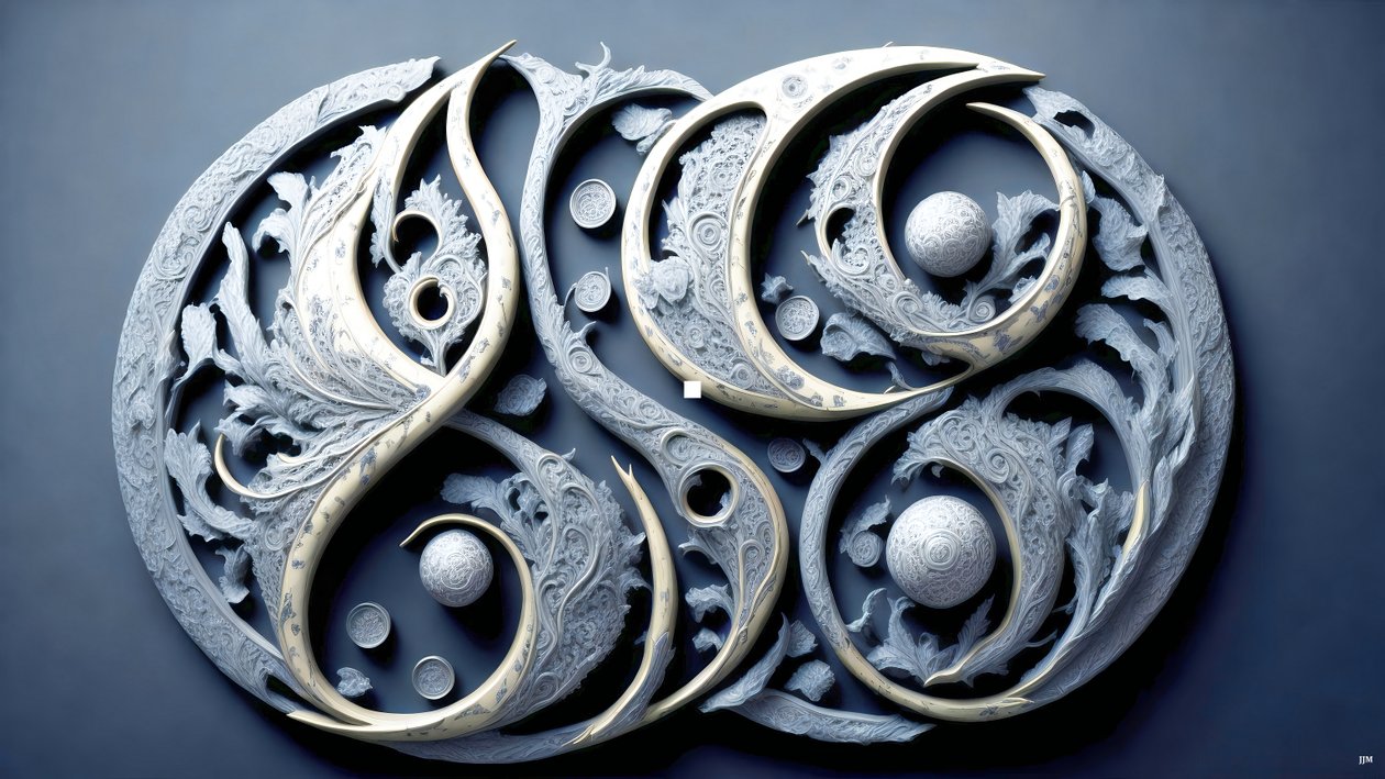 enkaustyczna koncepcja Feng Shui YIN I YANG _03 autorstwa Josef Johann Michel