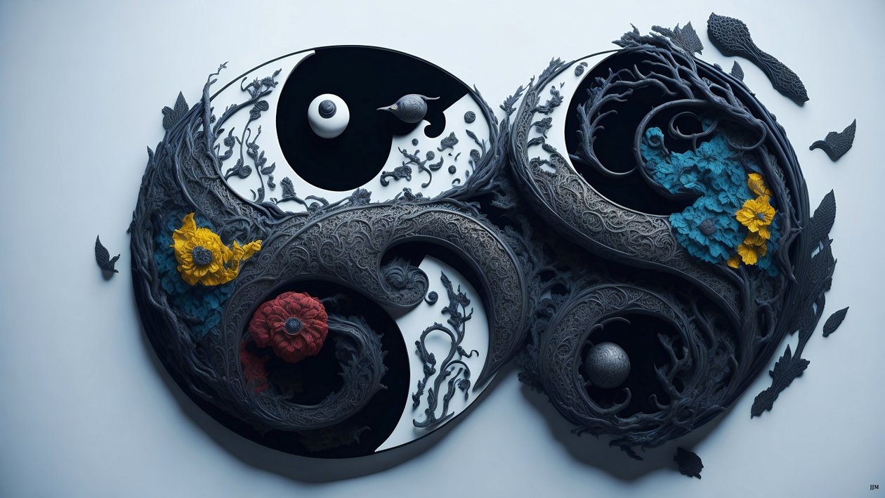 enkaustyczna koncepcja Feng Shui YIN I YANG _04 autorstwa Josef Johann Michel