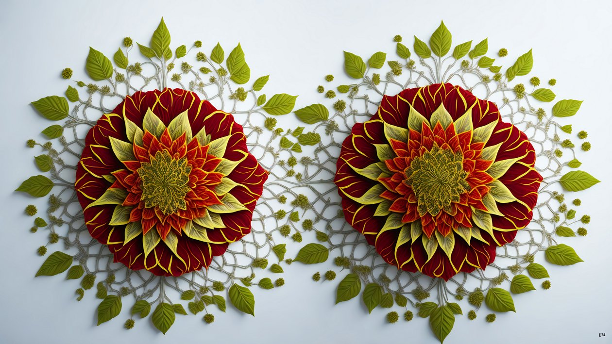 mandala: hibiscus-flower elements_01polish autorstwa Josef Johann Michel
