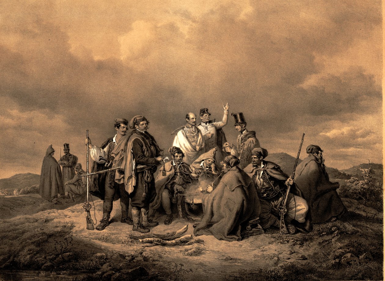 Bivouc Kriehuber Litho autorstwa Josef Kriehuber