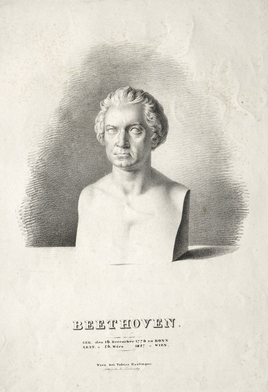 Popiersie Ludwiga van Beethovena autorstwa Josef Kriehuber