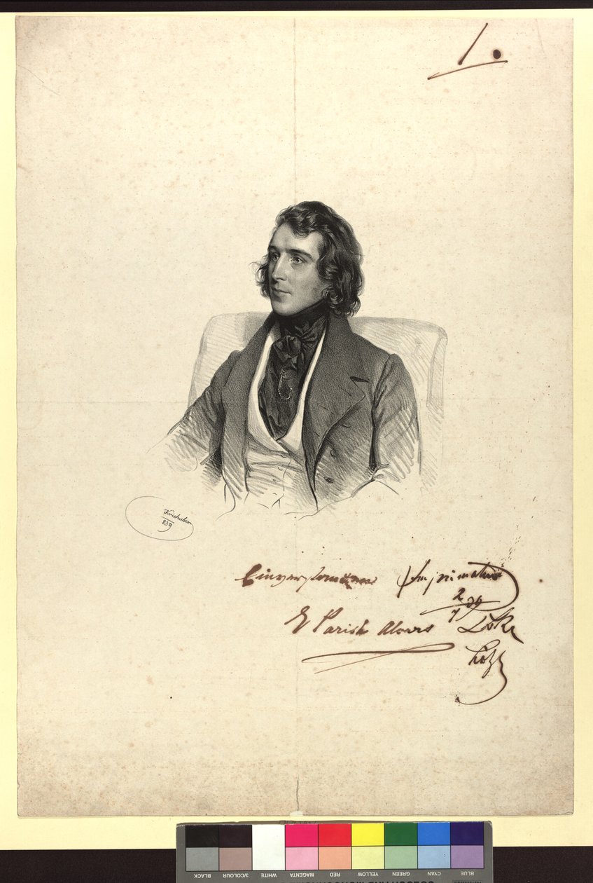 Elias Parish Alvars, wirtuoz harfy autorstwa Josef Kriehuber