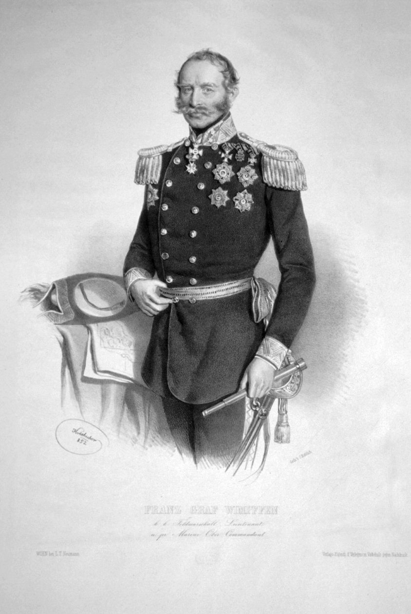 Franz hrabia Wimpffen 1852 Litho autorstwa Josef Kriehuber