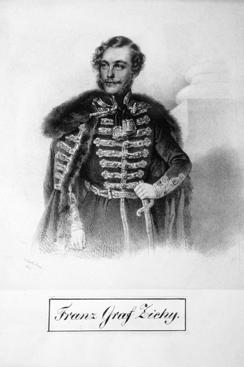 Franz Graf Zichy Litho autorstwa Josef Kriehuber
