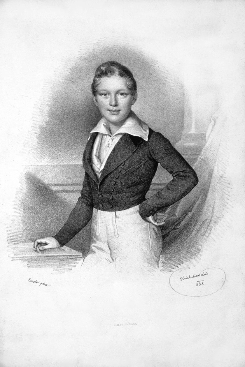 Franz Josef I. 1838 Litho autorstwa Josef Kriehuber