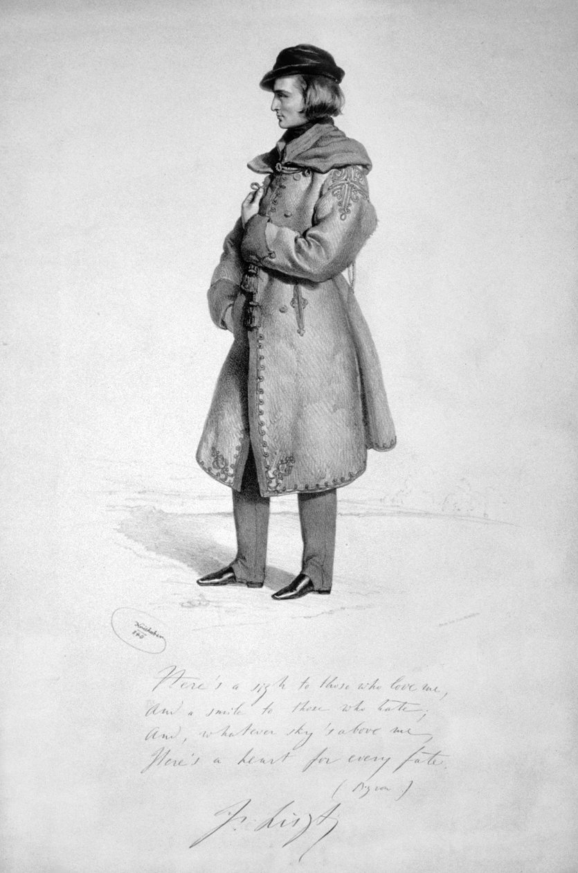 Franz Liszt 1840 autorstwa Josef Kriehuber