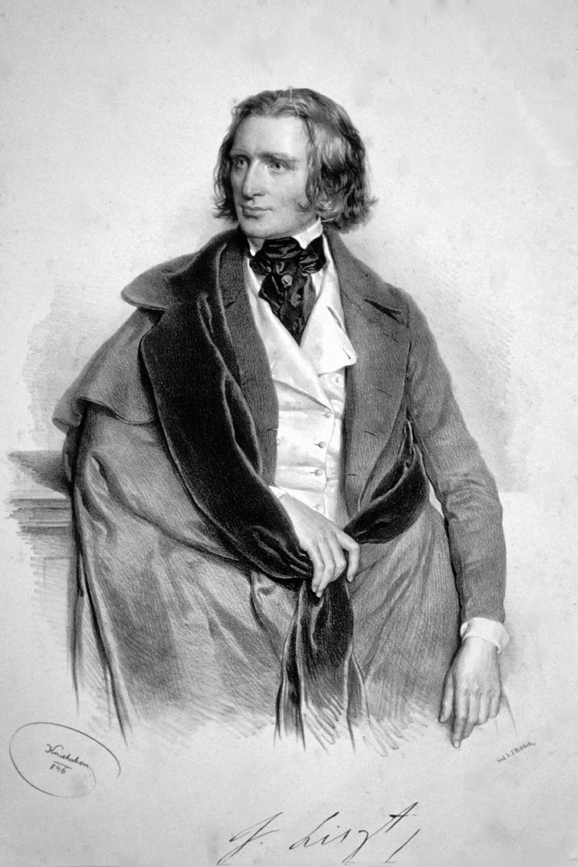 Franz Liszt 1846 autorstwa Josef Kriehuber