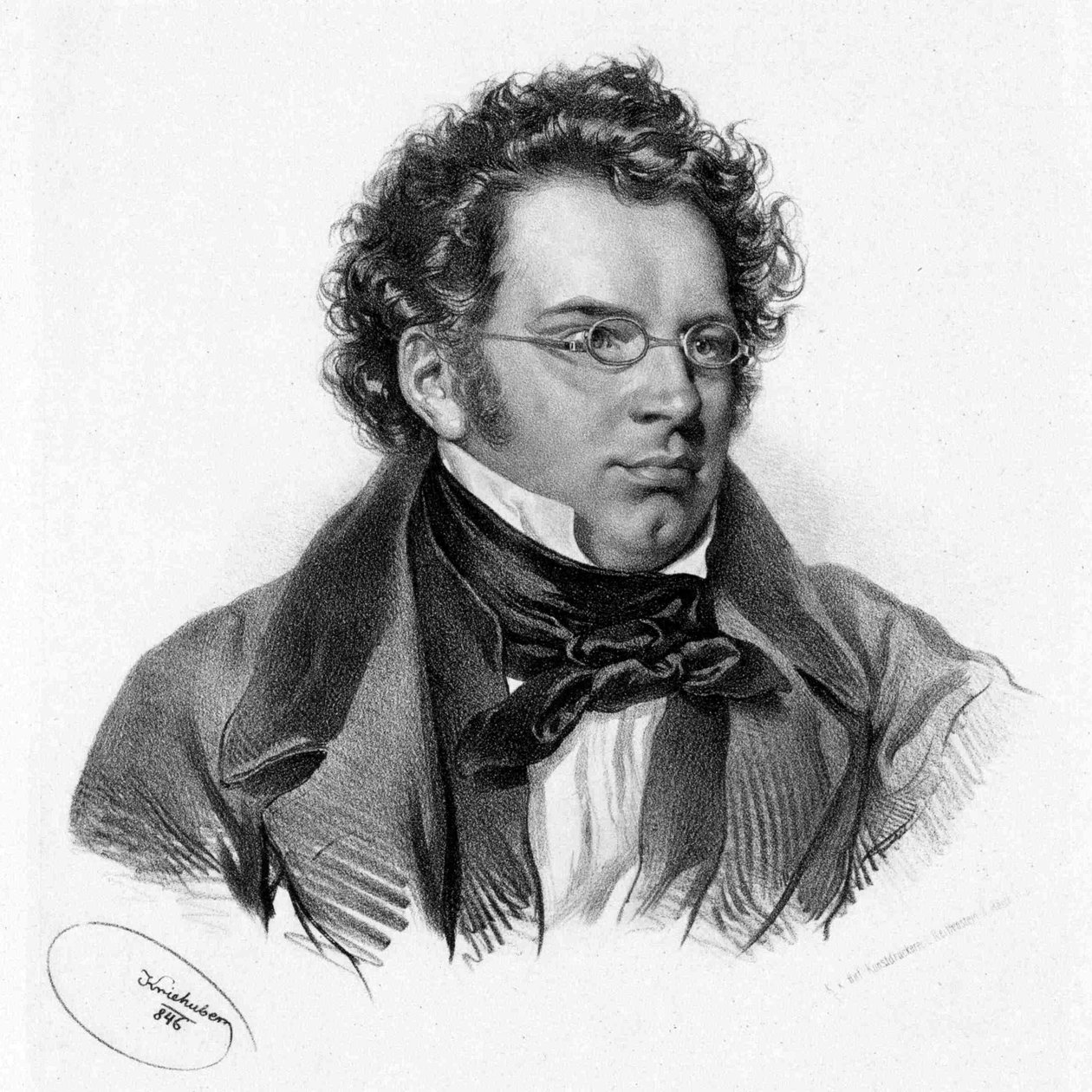 Franz Schubert by Kriehuber 1846 autorstwa Josef Kriehuber