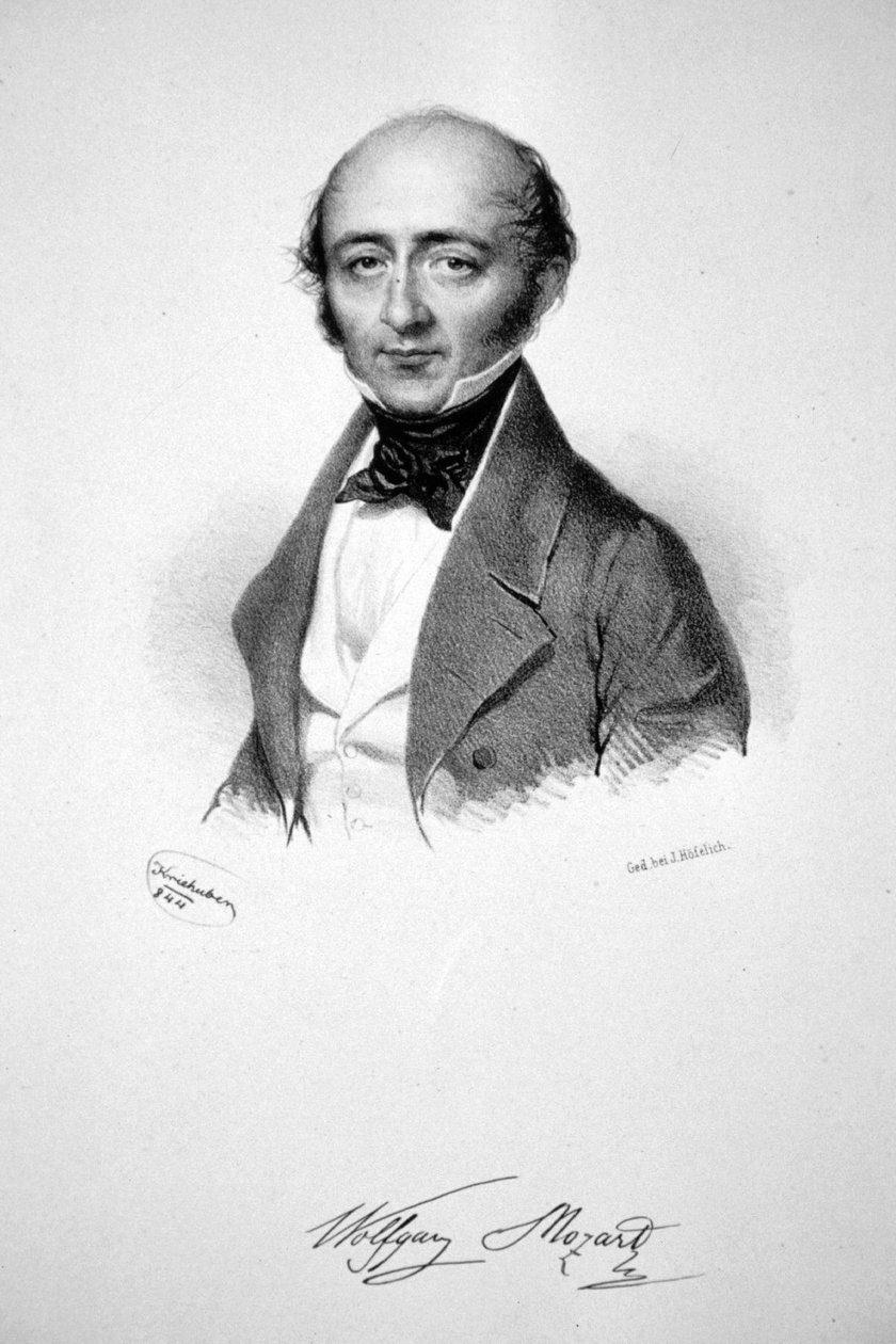 Franz Xaver Wolfgang Mozart Litho autorstwa Josef Kriehuber