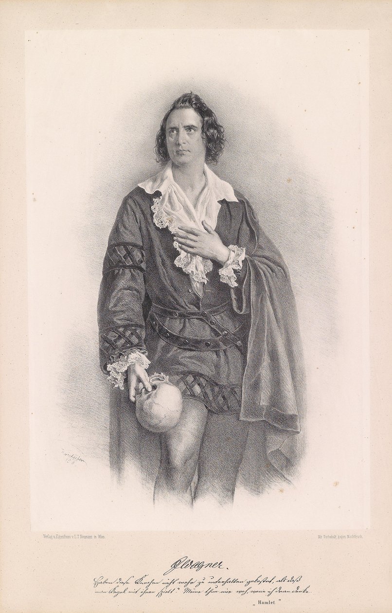 Joseph Wagner als Hamlet autorstwa Josef Kriehuber