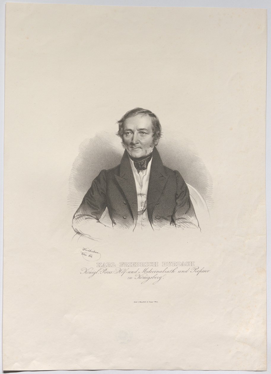 Karl Friedrich Burdach; królewski pruski radca dworu i medycyny oraz profesor w Królewcu autorstwa Josef Kriehuber