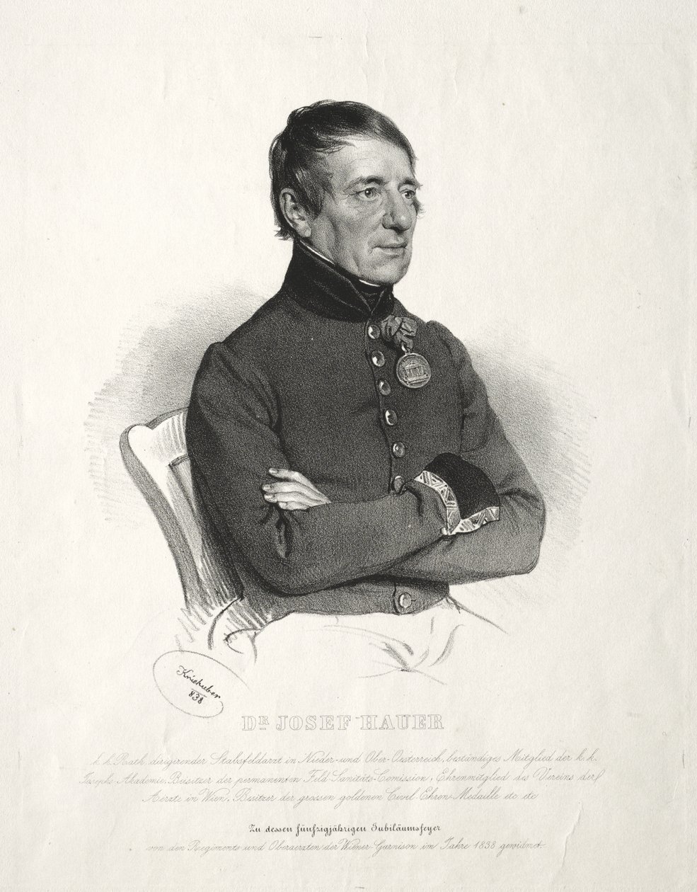 Portret dr. Józef Hauer autorstwa Josef Kriehuber